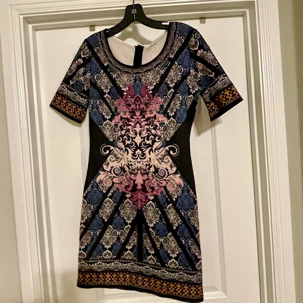 Scuba fabric, print dress